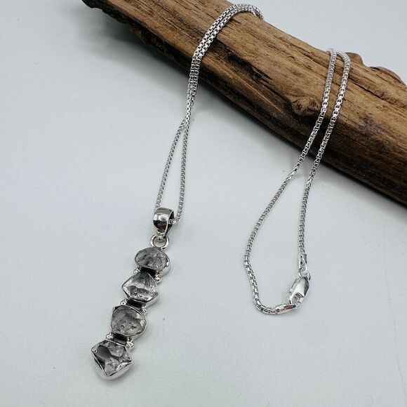 Herkimer Diamond Necklace – Sterling Silver 18” - Picture 1 of 6